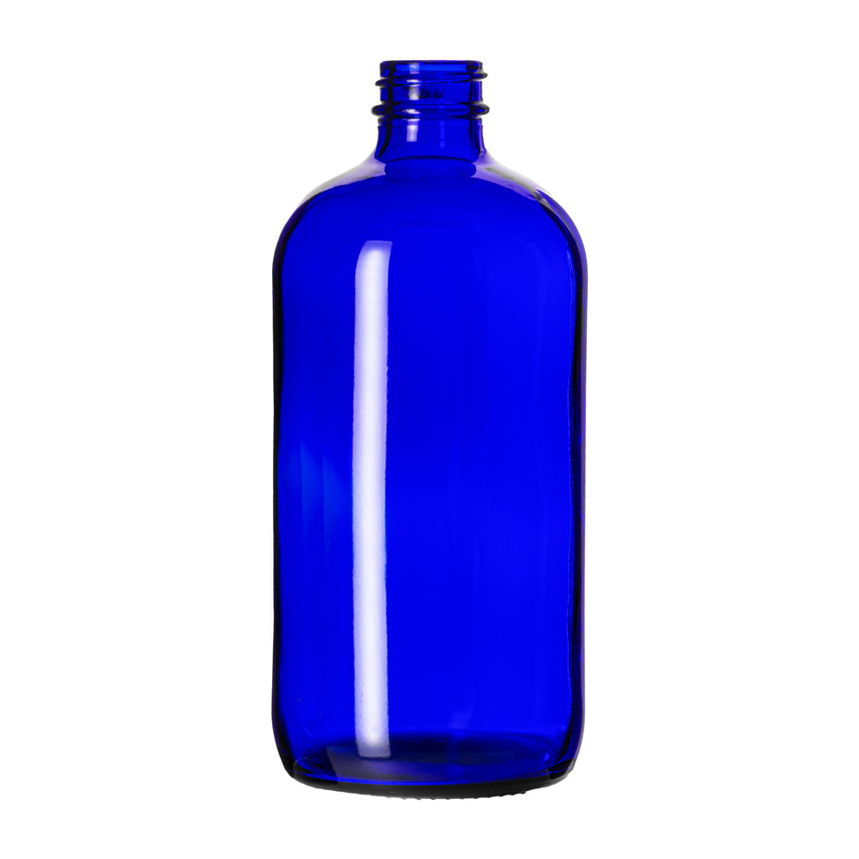 16 oz Boston Round Bottle - Cobalt Blue - Glass Bottle | General Bottle Supply