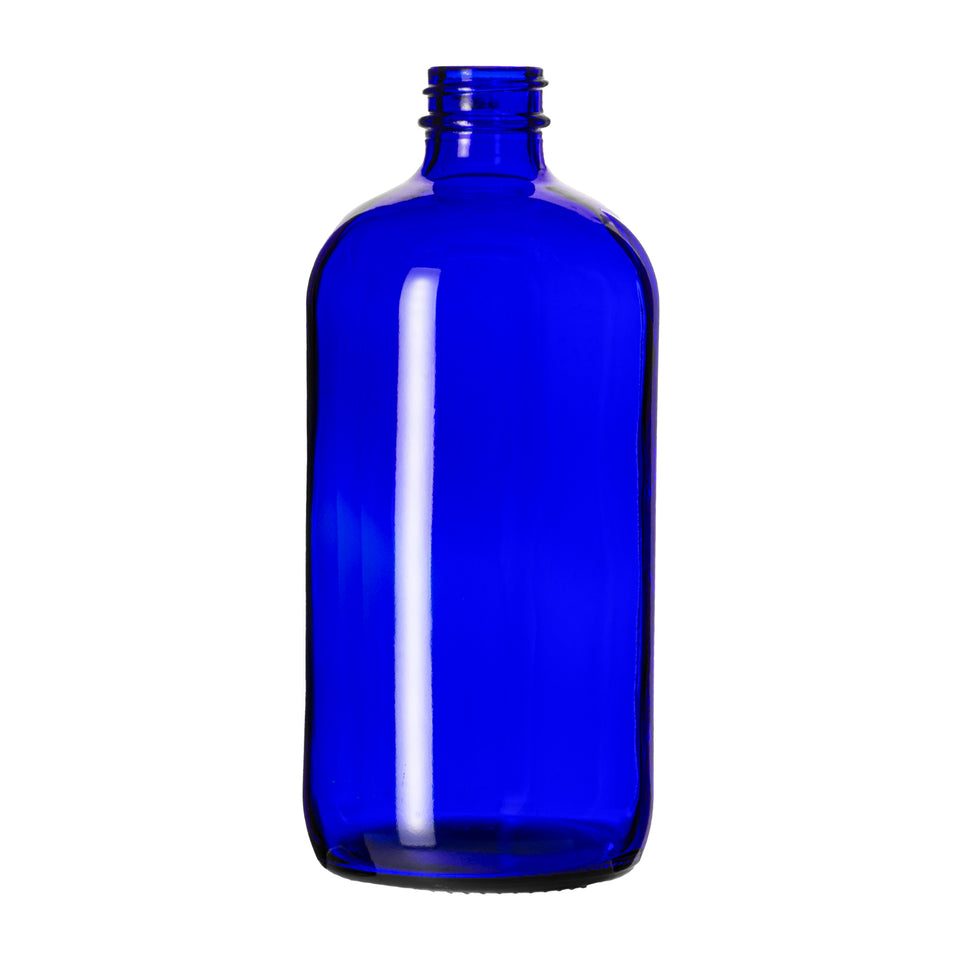 8 oz Boston Round Bottle - Cobalt Blue - Glass Bottle | General Bottle Supply