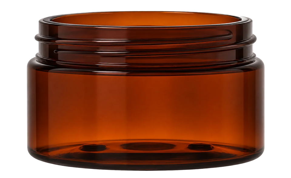 8 oz Wide Mouth PET Jars - Amber (Low Profile) - Plastic Jar | General Bottle