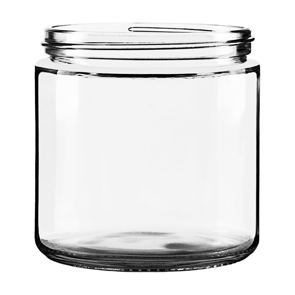 16 oz Straight Sided Glass Jars - Flint - Glass Jar | General Bottle Supply