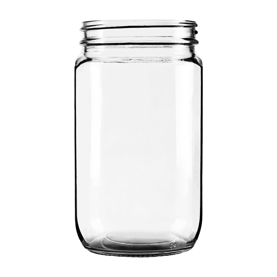 32 oz Straight Sided Glass Jars - Flint - Glass Jar | General Bottle Supply